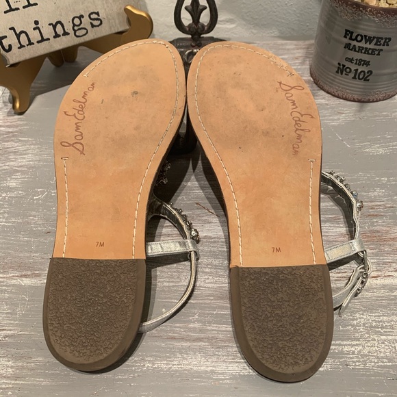 Sam Edelman silver ‘Lea’ Rhinestone ankle strap sandals 7M - Picture 9 of 11